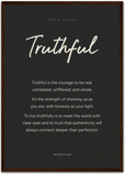 Truthful Word of Intention Framed print A2 (42 x 59.4 cm) Dark wood frame Carbon paper