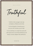Truthful Word of Intention Framed print A2 (42 x 59.4 cm) Dark wood frame Linen paper