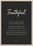 Truthful Word of Intention Framed print A2 (42 x 59.4 cm) Wood frame Carbon paper