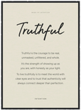 Truthful Word of Intention Framed print 50x70 cm / 20x28″ Black frame Linen paper