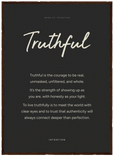 Truthful Word of Intention Framed print 50x70 cm / 20x28″ Dark wood frame Carbon paper