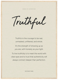 Truthful Word of Intention Framed print 50x70 cm / 20x28″ Wood frame Linen paper
