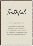 Truthful Word of Intention Framed print A1 (59.4 x 84.1 cm) Dark wood frame Linen paper
