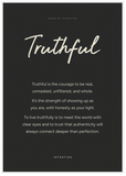 Truthful Word of Intention Framed print A1 (59.4 x 84.1 cm) White frame Carbon paper