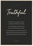 Truthful Word of Intention Framed print A1 (59.4 x 84.1 cm) Wood frame Carbon paper