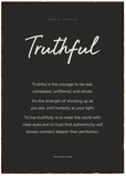 Truthful Word of Intention Framed print 70x100 cm / 28x40″ Dark wood frame Carbon paper