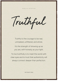 Truthful Word of Intention Framed print 70x100 cm / 28x40″ Dark wood frame Linen paper