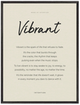Vibrant Word of Intention Framed print 60x80 cm / 24x32″ Black frame Linen paper