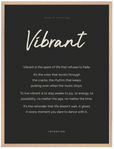 Vibrant Word of Intention Framed print 60x80 cm / 24x32″ Wood frame Carbon paper