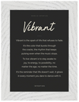Vibrant Word of Intention Framed print 13x18 cm / 5x7″ White frame Carbon paper