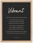 Vibrant Word of Intention Framed print 30x40 cm / 12x16″ Wood frame Carbon paper