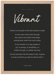 Vibrant Word of Intention Framed print A3 (29.7 x 42 cm) Wood frame Carbon paper