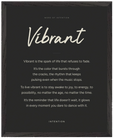 Vibrant Word of Intention Framed print 40x50 cm / 16x20″ Black frame Carbon paper