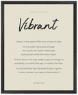 Vibrant Word of Intention Framed print 40x50 cm / 16x20″ Black frame Linen paper