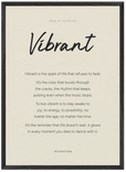 Vibrant Word of Intention Framed print 50x70 cm / 20x28″ Black frame Linen paper