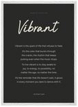 Vibrant Word of Intention Framed print 50x70 cm / 20x28″ White frame Carbon paper