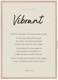 Vibrant Word of Intention Framed print A1 (59.4 x 84.1 cm) Wood frame Linen paper