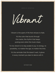 Vibrant Word of Intention Framed print 60x80 cm / 24x32″ Wood frame Carbon paper