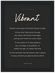 Vibrant Word of Intention Framed print 13x18 cm / 5x7″ Black frame Carbon paper