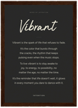 Vibrant Word of Intention Framed print 13x18 cm / 5x7″ Dark wood frame Carbon paper