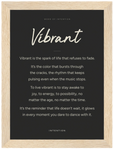 Vibrant Word of Intention Framed print 13x18 cm / 5x7″ Wood frame Carbon paper