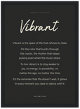 Vibrant Word of Intention Framed print 21x29.7 cm / 8x12" Black frame Carbon paper