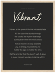 Vibrant Word of Intention Framed print 30x40 cm / 12x16″ Wood frame Carbon paper