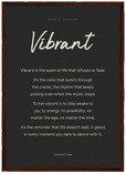 Vibrant Word of Intention Framed print A3 (29.7 x 42 cm) Dark wood frame Carbon paper