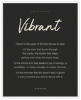 Vibrant Word of Intention Framed print 40x50 cm / 16x20″ White frame Carbon paper