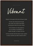 Vibrant Word of Intention Framed print A2 (42 x 59.4 cm) Dark wood frame Carbon paper