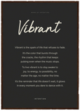 Vibrant Word of Intention Framed print 50x70 cm / 20x28″ Dark wood frame Carbon paper
