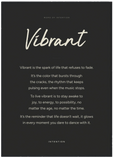 Vibrant Word of Intention Framed print A1 (59.4 x 84.1 cm) Black frame Carbon paper