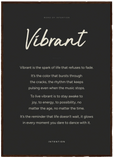 Vibrant Word of Intention Framed print A1 (59.4 x 84.1 cm) Dark wood frame Carbon paper