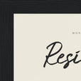 Resilience Word of Intention Framed print 13x18 cm / 5x7″ Black frame Linen paper corner detail