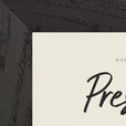 Presence Word of Intention Framed print 13x18 cm / 5x7″ Black frame Linen paper corner detail