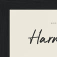 Harmonious Word of Intention Framed print 13x18 cm / 5x7″ Black frame Linen paper corner detail