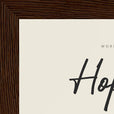 Hopeful Word of Intention Framed print 13x18 cm / 5x7″ Dark wood frame Linen paper corner detail