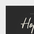 Hopeful Word of Intention Framed print 13x18 cm / 5x7″ White frame Carbon paper corner detail