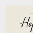 Hopeful Word of Intention Framed print 13x18 cm / 5x7″ White frame Linen paper corner detail