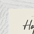 Hopeful Word of Intention Framed print 13x18 cm / 5x7″ White frame Linen paper corner detail