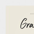 Grateful Word of Intention Framed print 13x18 cm / 5x7″ White frame Linen paper corner detail