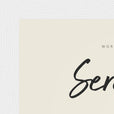 Serenity Word of Intention Framed print 13x18 cm / 5x7″ White frame Linen paper corner detail