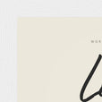 Love Word of Intention Framed print 13x18 cm / 5x7″ White frame Linen paper corner detail