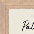 Patience Word of Intention Framed print 13x18 cm / 5x7″ Wood frame Linen paper corner detail