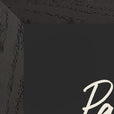 Patience Word of Intention Framed print 21x29.7 cm / 8x12" Black frame Carbon paper corner detail