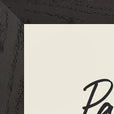 Patience Word of Intention Framed print 21x29.7 cm / 8x12" Black frame Linen paper corner detail