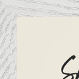Sharing Word of Intention Framed print 21x29.7 cm / 8x12" White frame Linen paper corner detail
