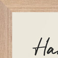 Harmonious Word of Intention Framed print 21x29.7 cm / 8x12" Wood frame Linen paper corner detail