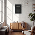 Resilience Word of Intention Framed print A2 (42 x 59.4  cm) Black frame Carbon paper in interior
