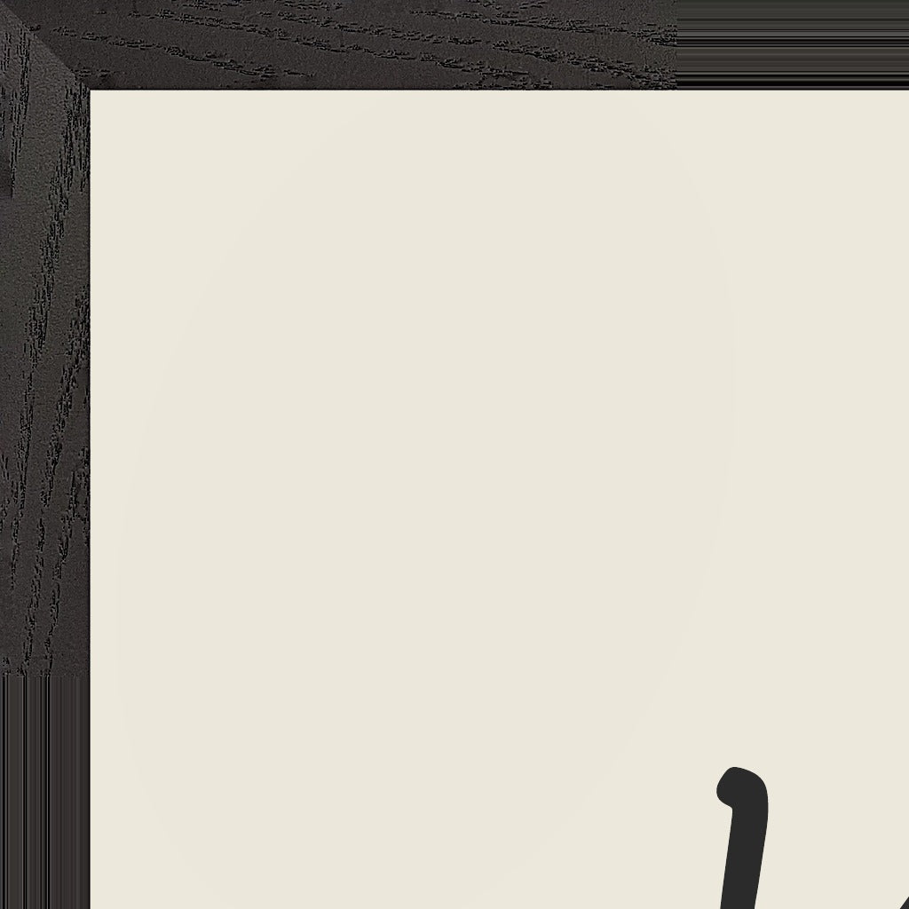 Vibrant Word of Intention Framed print 60x80 cm / 24x32″ Black frame Linen paper corner detail